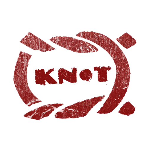 our logo, a lino-stamped friendship knot
